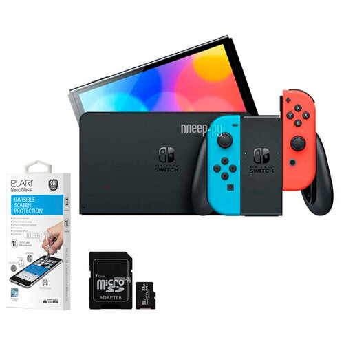 Nintendo Switch Oled Neon Red-Blue Выгодный набор подарок серт 200Р 4495400₽