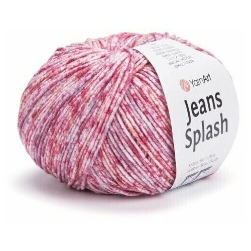 Пряжа для вязания YarnArt Jeans Splash (ЯрнАрт Джинс Сплэш) - 10 мотков 941 розовый коралл, секционная, 55% хлопок, 45% акрил, 160м/50г