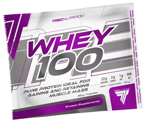 Trec Nutrition Whey 100 30 г, 1 шт, вкус: клубника