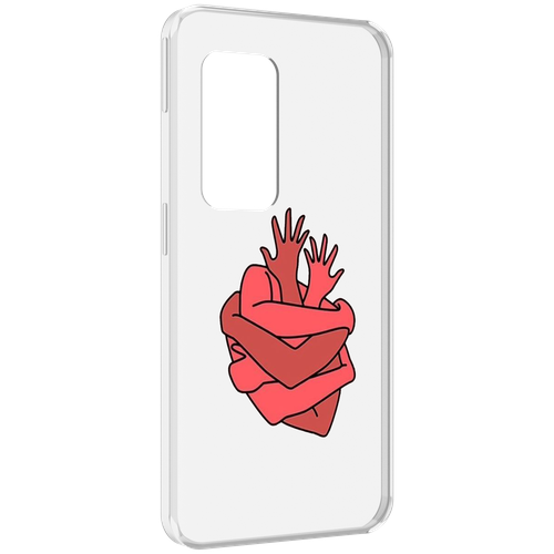 Чехол MyPads сердце из ручек для UleFone Power Armor X11 Pro задняя-панель-накладка-бампер