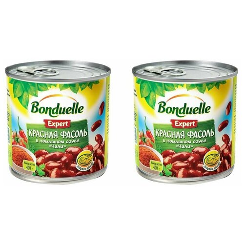 Bonduelle Овощные консервы Фасоль красная в томатном соусе чили, 400 г, 2 шт