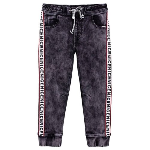 фото Джинсы playtoday размер 104, темно-серый/белый/черный