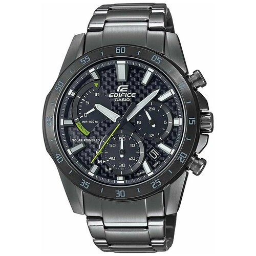 Японские часы наручные мужские Casio Edifice EQS-930 Спортивный хронограф с солнечной батареей и циферблатом из углеродного волокна