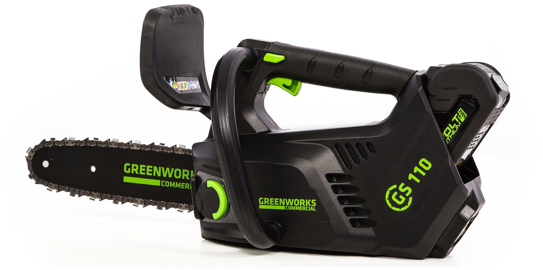 Аккумуляторная пила Greenworks GD40TCS шаг цепи 1/4" 0 40 В зеленый