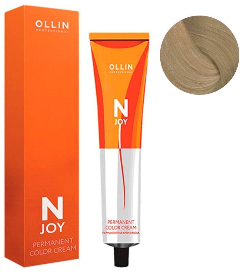 OLLIN Professional Стойкая крем-краска для волос N-Joy Color Cream, 10/75 светлый блондин коричнево-махагоновый, 100 мл
