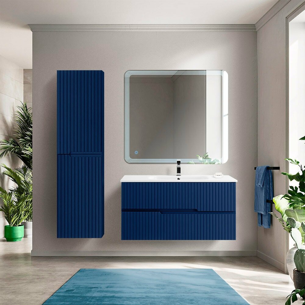 Мебель для ванной подвесная CEZARES DUET 100 Sapfiro - фотография № 1