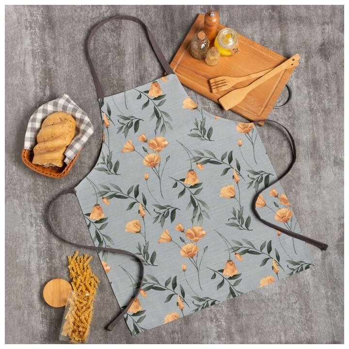 фото Этель Фартук Этель Yellow poppies 60х70 см, 100% хлопок, репс 210 г/м2