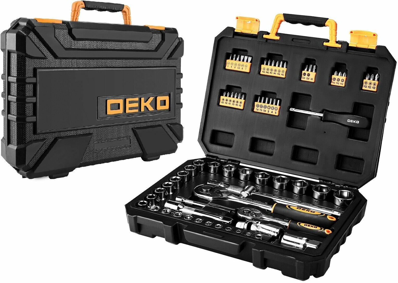 Набор инструмента для авто в чемодане DEKO DKMT72 (72 предмета)