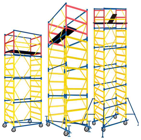 Вышка-тура строительная ВСП 250-1.0x2.0 передвижная базовый блок + 4 секции (6,3 м) - фотография № 1
