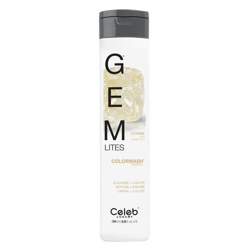 Celeb Luxury Gem Lites Colorwash: Красящий шампунь для яркости цвета (Gem Lites Shampoo), Citrine-Цитрин / 244 мл тонирующий шампунь для волос celeb luxury gem lites shampoo 244 мл