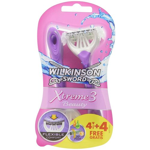 Wilkinson Sword Xtreme 3 Beauty Sensitive / Бритвенный одноразовый станок (8 шт.)