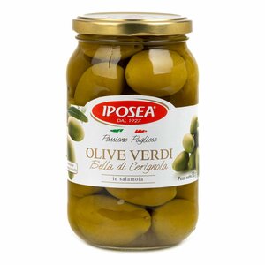Оливки IPOSEA Белла Чериньола с косточкой, 530 г