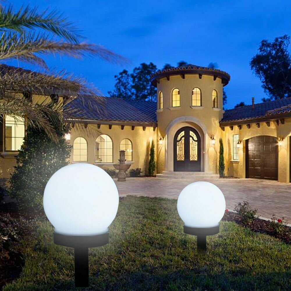 Садовый светильник на солнечной батарее фонарик уличный  большие шарики комплект 3 шт