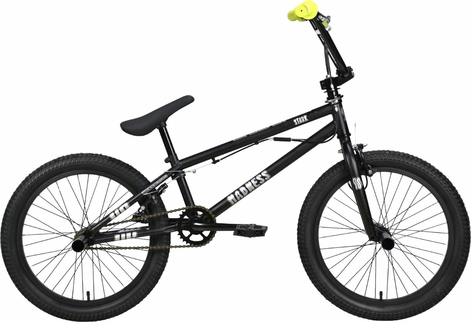 Велосипед Stark Madness BMX 2 (2024) (Велосипед Stark'24 Madness BMX 2 черный матовый/серебристый/черный, HQ-0014368)