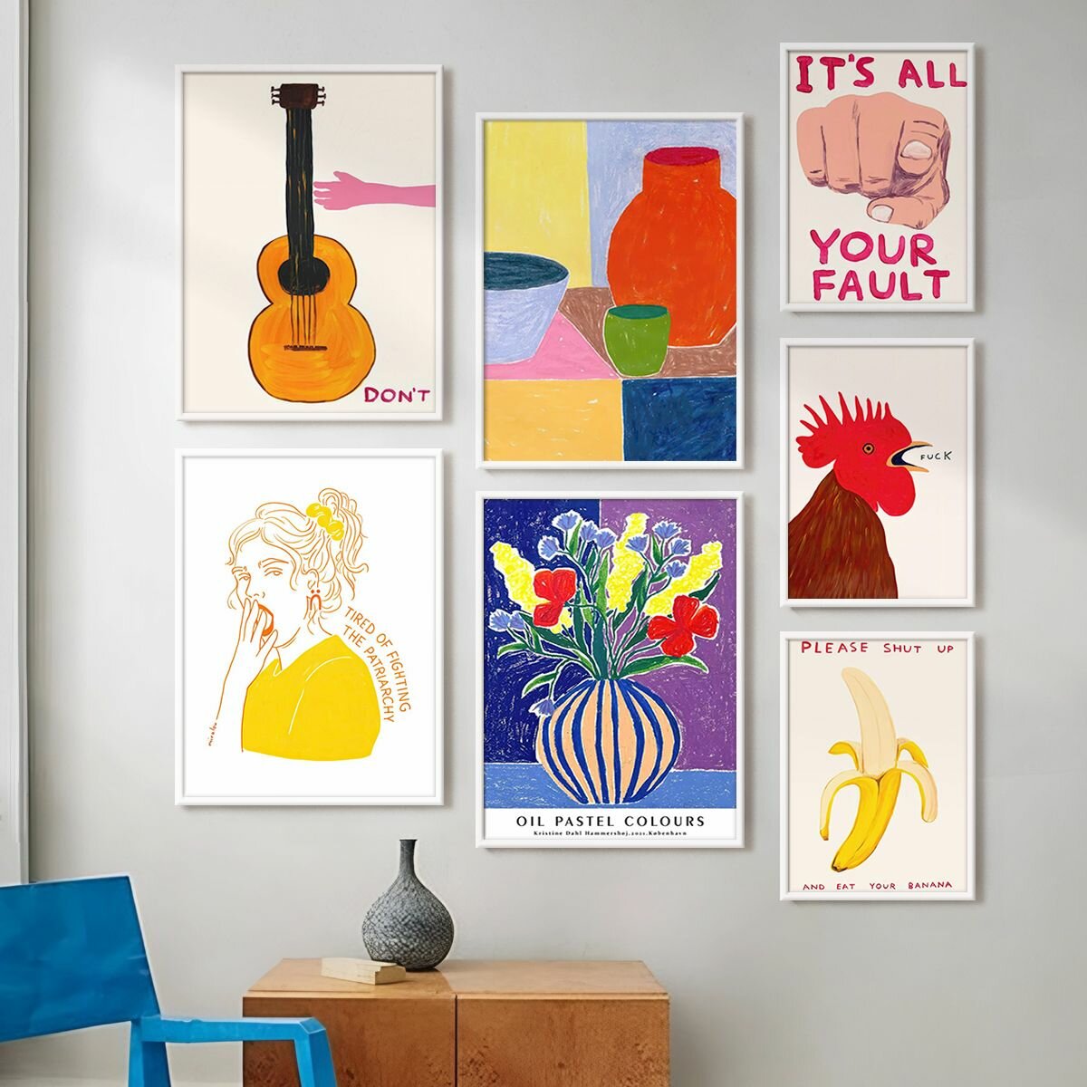 Постеры на стену для интерьера "Современный арт" 7 шт, набор постеров, плакаты на стену, 28 Картин