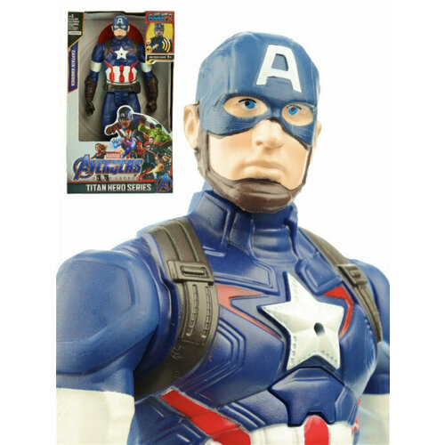 Игрушка для мальчика Фигурка Мстители Капитан Америка, Captain America, 30 см. конструктор мстители мотоцикл с фигуркой героя капитан америка avengers marvel 256 деталей модель 64115