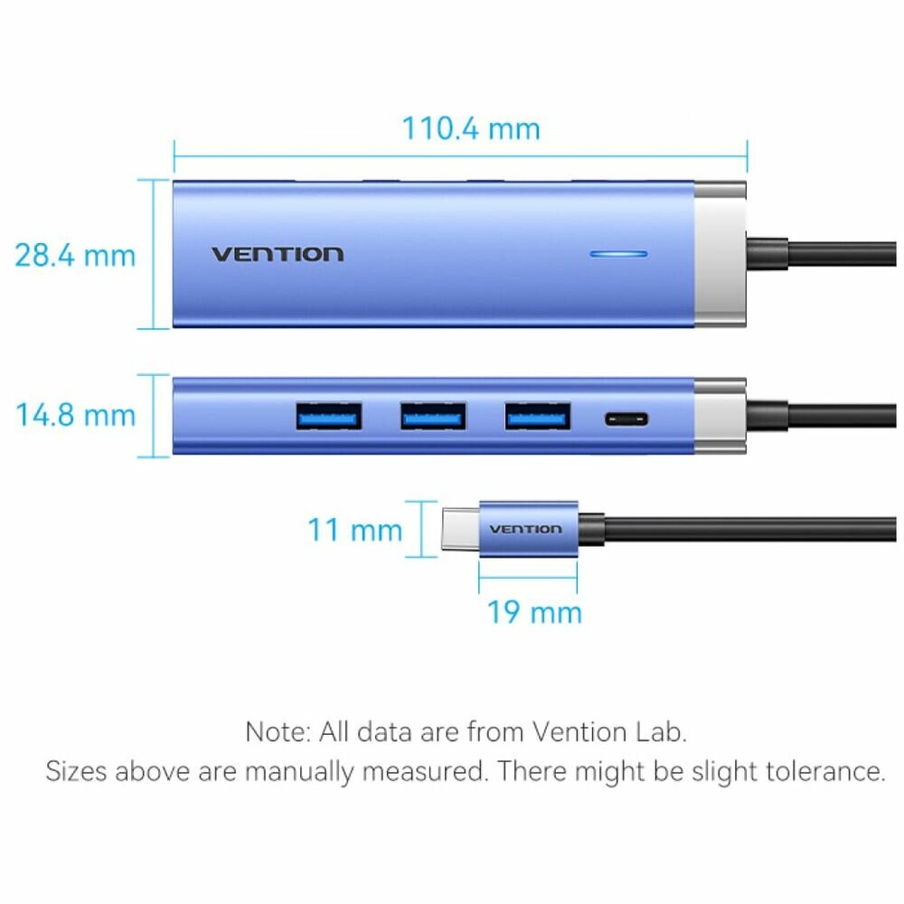 Разветвитель Vention мультифункциональный, USB Type C 5 в 1 - фото №2