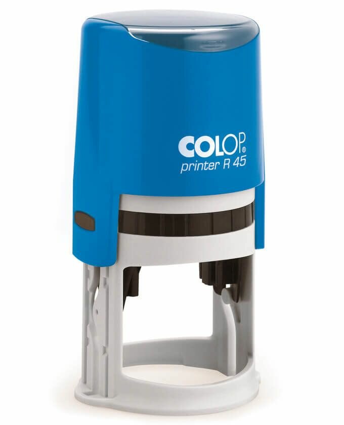 Colop Printer R45 Cover Автоматическая оснастка для печати с защитной крышечкой (диаметр печати 45 мм.), Синий
