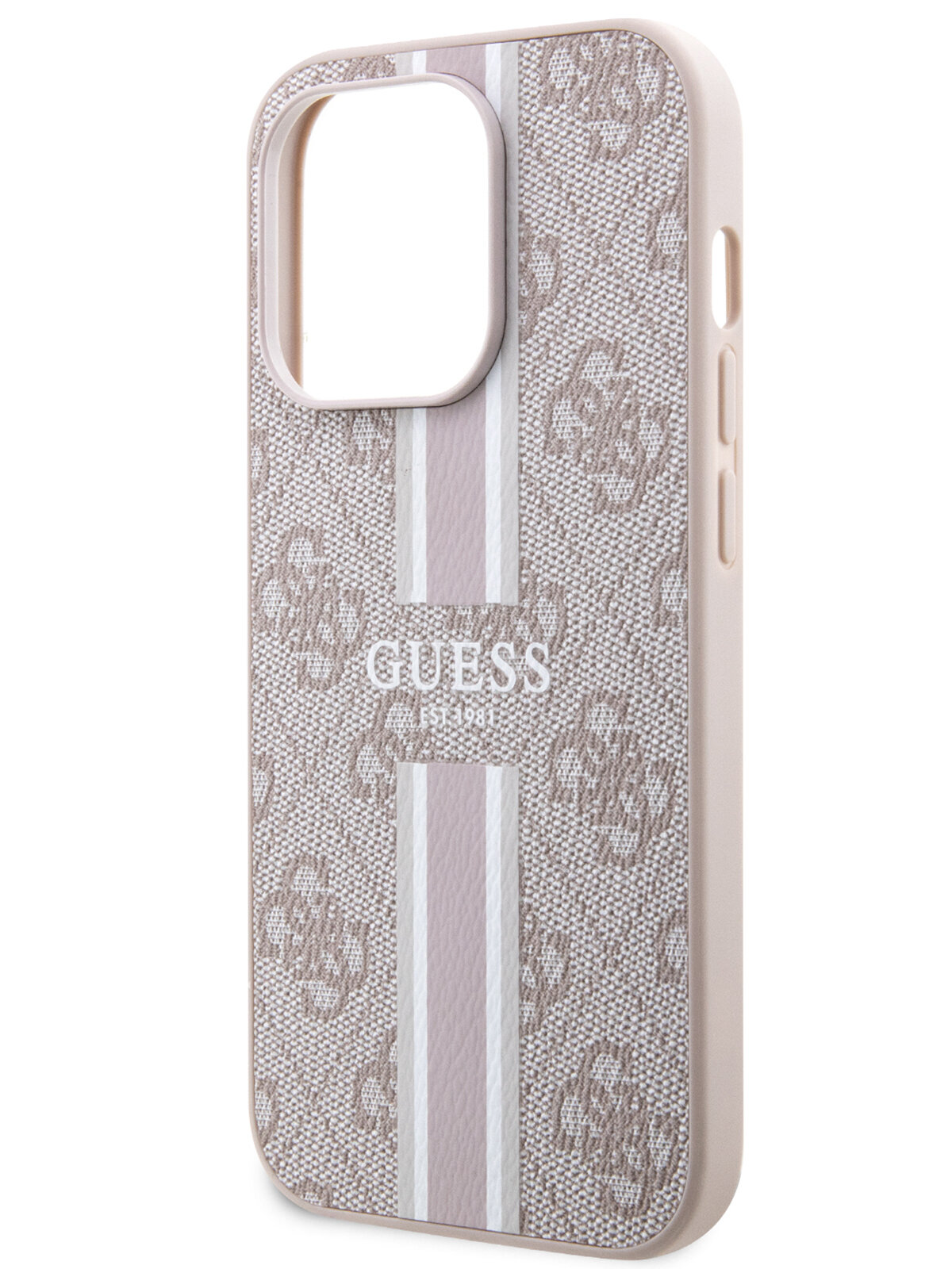 Guess для iPhone 14 Pro Max чехол PU 4G Stripes Hard Pink