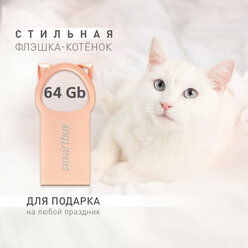 Флеш-накопитель USB 2.0 Smartbuy 64GB MC5 Kitty (SB064GBMC5), розовый