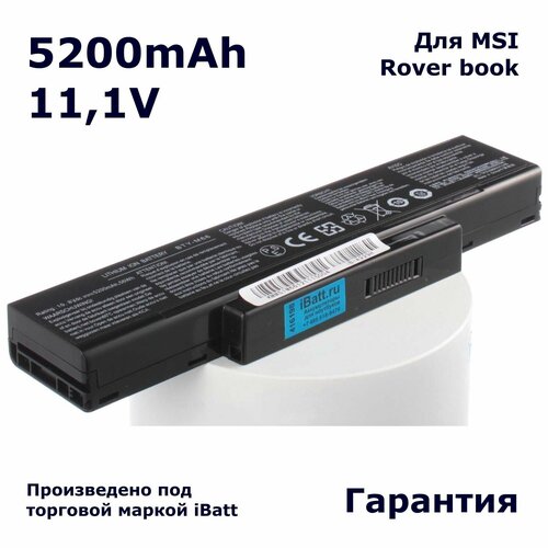 Аккумулятор iBatt 5200mAh, для GX740-411 Megabook CR400 GE603-236 GT72S 6QE 1019 6QE-470 6QF-020 GX740-090 GX740-273 MS-1034 Voyager V550 V558VHB NAUTILUS W551WH
