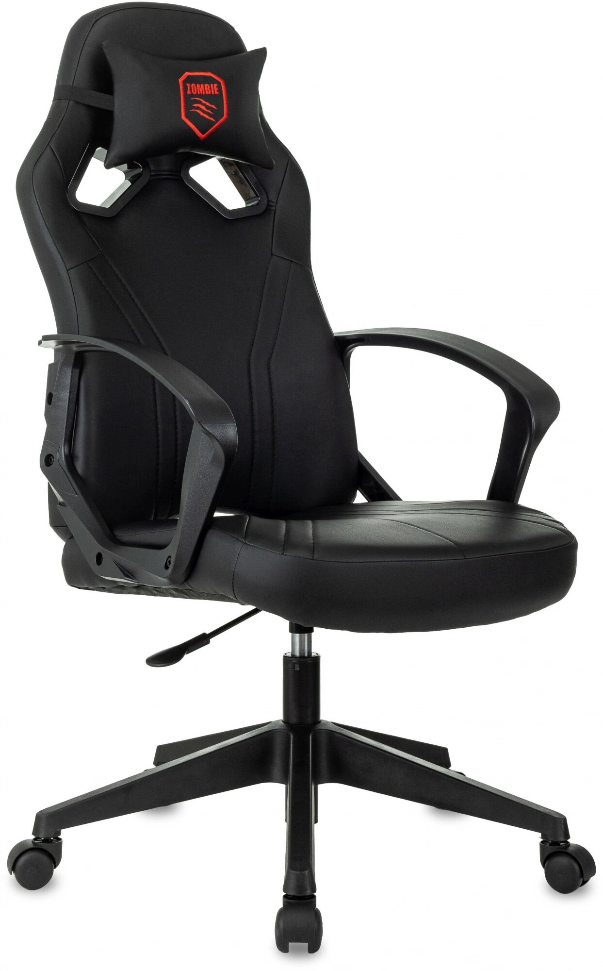Кресло игровое Zombie 50 черный эко. кожа крестов. пластик пластик черный