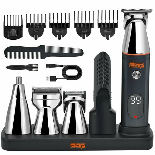 Аккумуляторная машинка для стрижки волос 5 в 1 с дисплеем профессиональная 300000₽