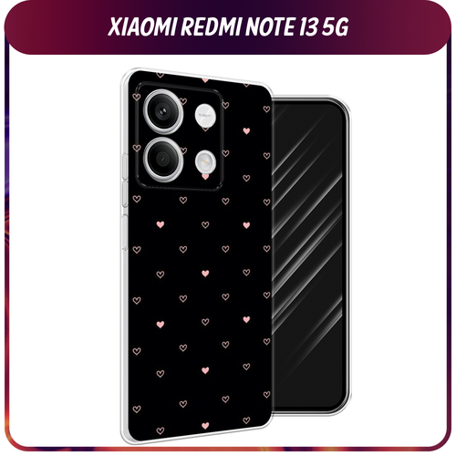 Силиконовый чехол на Xiaomi Redmi Note 13 5G / Сяоми Редми Нот 13 5G Чехол с сердечками силиконовый чехол на xiaomi redmi note 13 5g сяоми редми нот 13 5g девушка в черном купальнике прозрачный