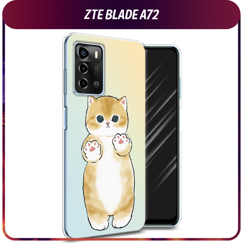 Силиконовый чехол на ZTE Blade A72/V40 Vita / ЗТЕ Блэйд А72/V40 Вита Лапки котика чехол книжка mypads для zte blade a72 v40 vita зте блэйд v40 vita черный