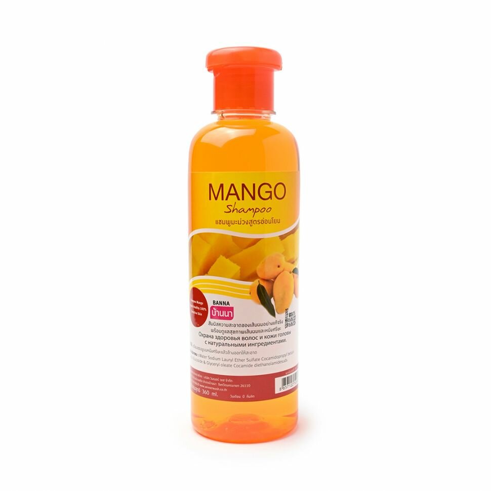 MANGO Shampoo, Banna (манго шампунь с экстрактом Манго, Здоровье и восстановление волос, Банна), 360 мл.