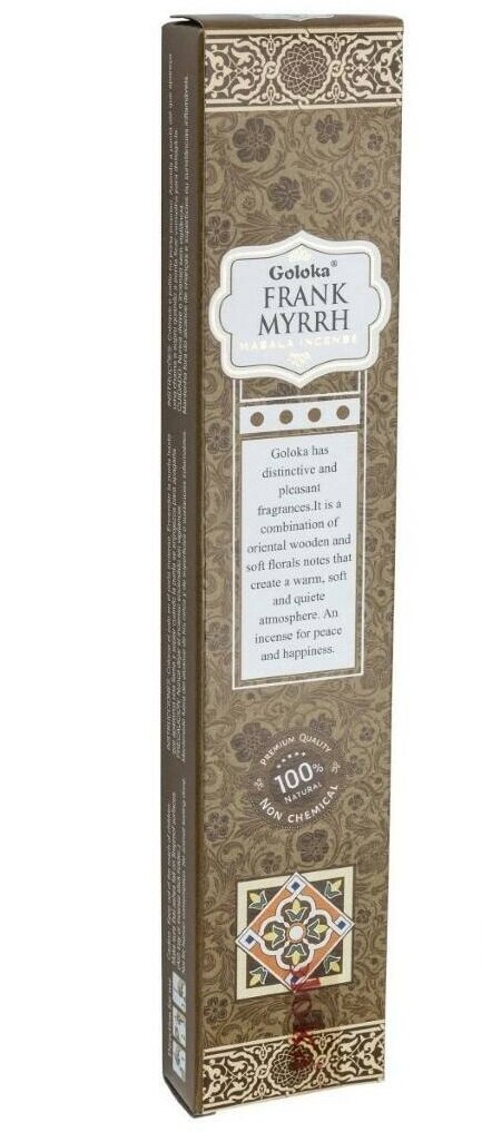 Goloka FRANK MYRRH Masala Incense (Высококачественные индийские пыльцовые благовония ладан мирра, Голока), 15 г.