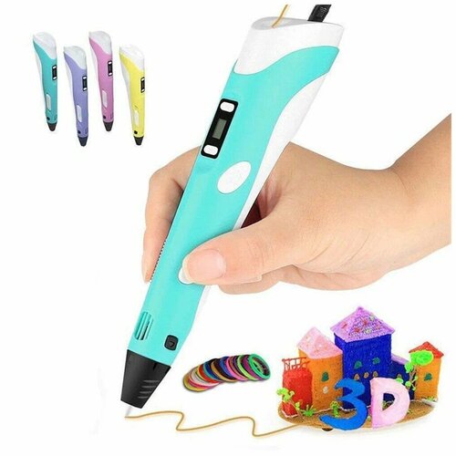 3D Pen 2 - голубая 3D-ручка с дисплеем 3d painting pen 3d ручка безопасная и беспроводная pcl пластик голубая