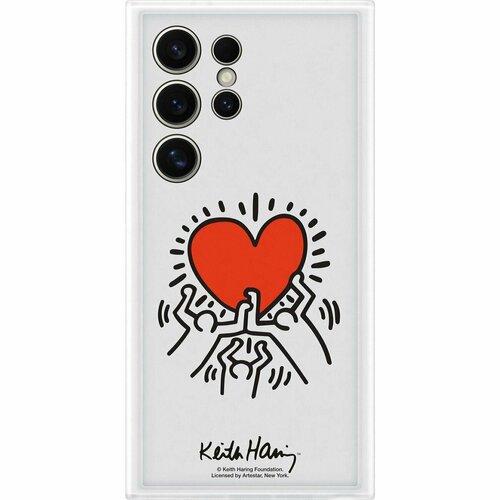 Чехол-накладка Samsung Flipsuit Case S24 Ultra белый (принт Keith Haring