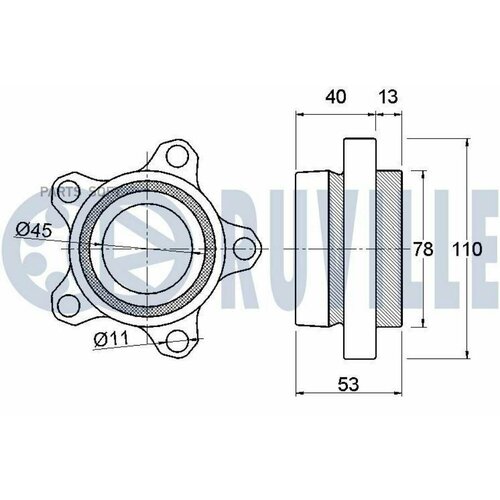 RUVILLE 220989 Подшипник пер. FORD TRANSIT 2000=>