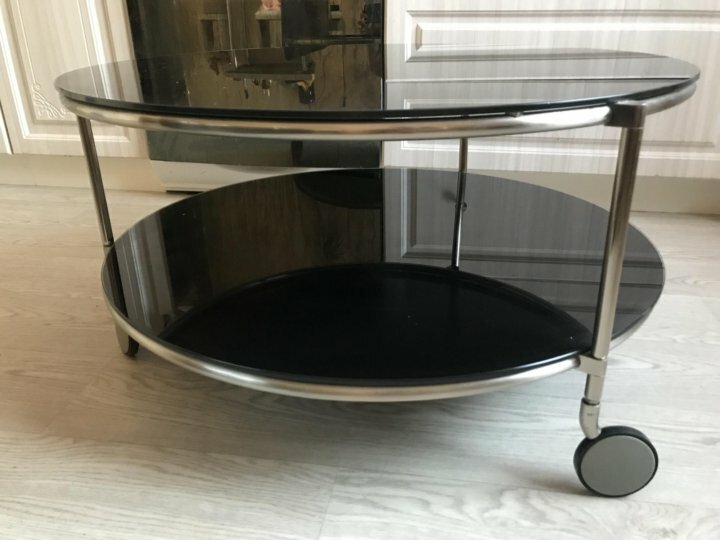 Стринд Журнальный стол, черный/никелированный 75 см