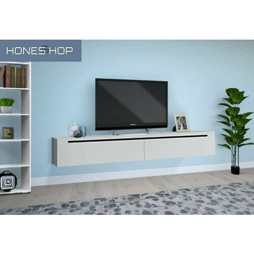 Тумба под ТВ подвесная Лиран ЛДСПМДФ белый 140х33х26 15203₽