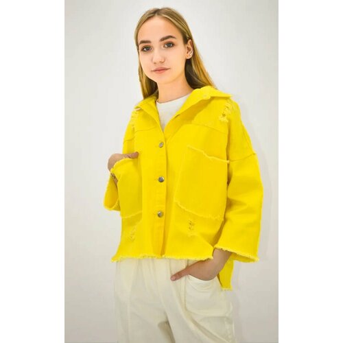 фото Джинсовая куртка tango plus, размер xl, желтый, горчичный