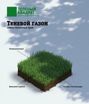 Газон Зеленый Квадрат Теневой  1кг  уп  