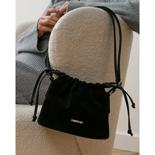 Сумка кросс-боди FABRIZIO CLUB фактура бархатистая черный 2250₽