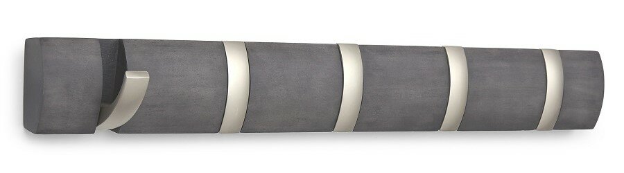 Вешалка настенная горизонтальная flip 5 крючков дерево/никель Umbra - фото №12