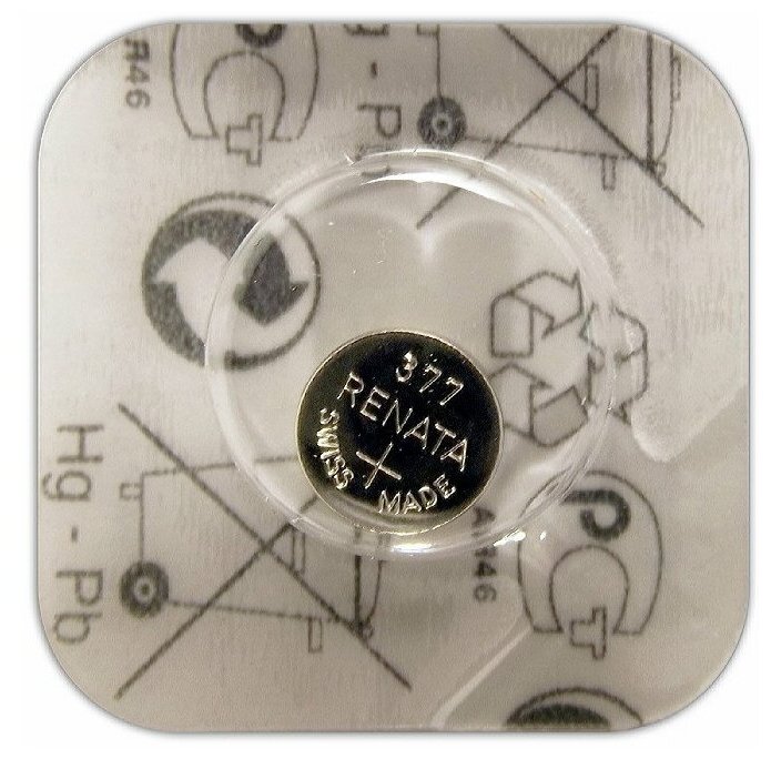 Батарейка Renata SR626SW для часов, литиевая, 1.55 V, 26 mAh (2 шт) — фото 1