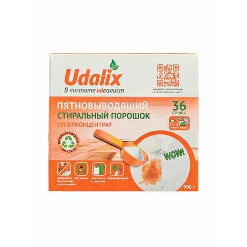 Udalix Пятновыводящий универсальный cтиральный порошок концентрат 36 стирок 900г 670₽