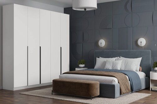 Изображение товара Шкаф распашной МебельЛэнд24 Марсель - 5 Белый 230x70x230 для одежды пятидверный