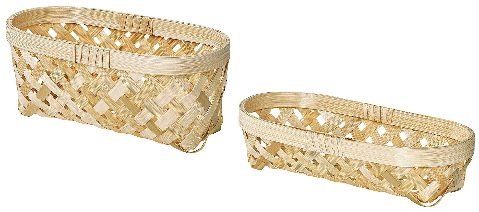 Корзина для хранения икеа салудинг 22х10х10 см 2 шт бамбук