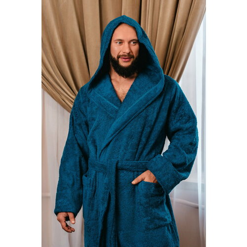 фото Халат bio-textiles, размер 44-46, синий
