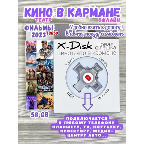 фото Кино 2023. фильмы на флешке. кино на флешке в дорогу. top50 x-disk