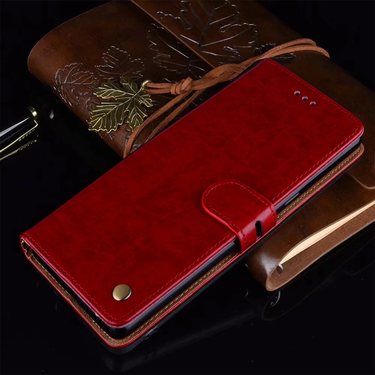 Чехол-книжка для Samsung Galaxy A51, A71, A11, A31, A41, A10, A01, A10, A20, Красный, Красный, A11