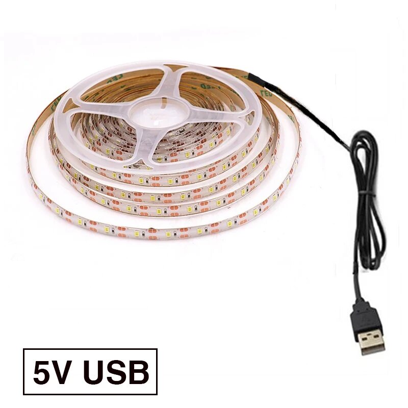 GAHADA Светодиодная лента USB 60LED/м теплый белый 05 м Warm White 1 м IP65 Waterproof