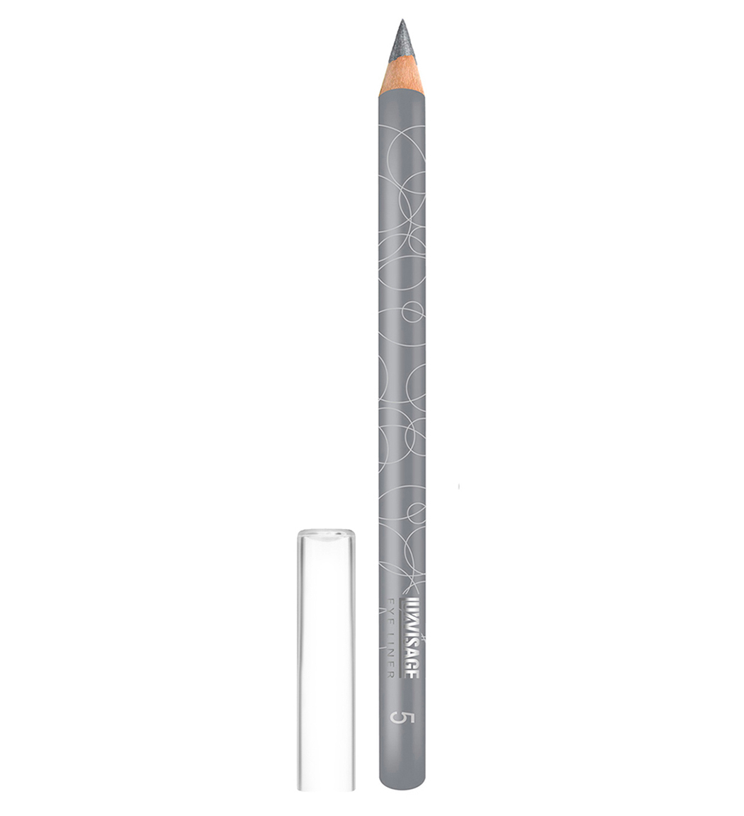 Карандаш для глаз `LUXVISAGE` Eye Liner стойкий, тон 5 серый металлик