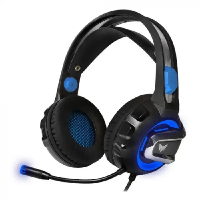 Гарнитура проводная Crown CMGH-3001 CM000003080 black/blue, jack 3.5мм, 20Гц-20000Гц, 3.2м, рег. громкости